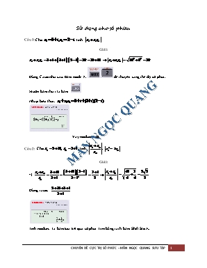 Chuyên đề Cực trị số phức - Mẫn Ngọc Quang